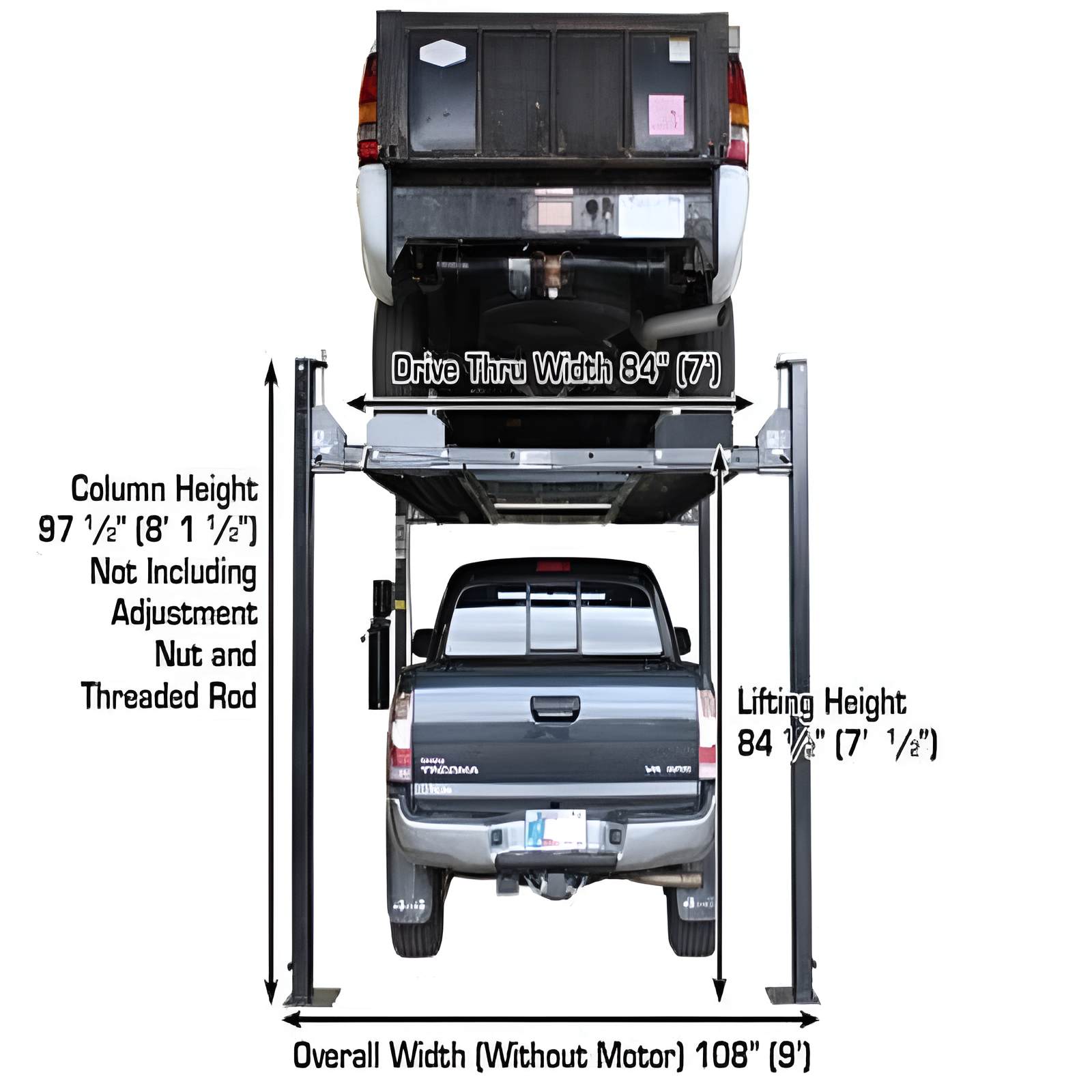 Atlas Garage Pro 8,000 lb 4 Post Vehicle Storage Lift, Extra Tall, Long SKU ATEXH-PRO8000EXT-L