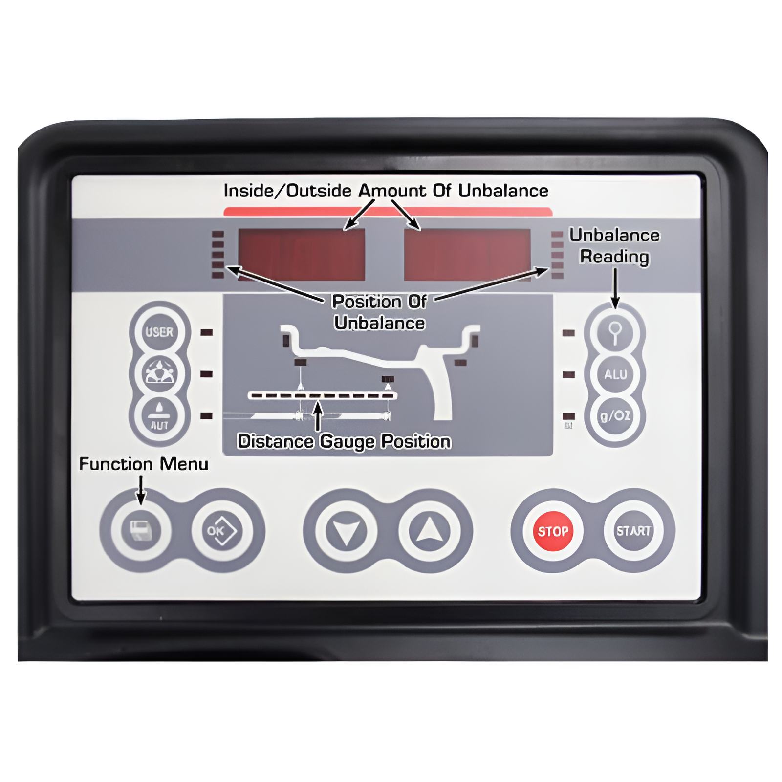 Atlas Platinum Premium 2D Computer Wheel Balancer SKU ATEAP-PWB50-110V