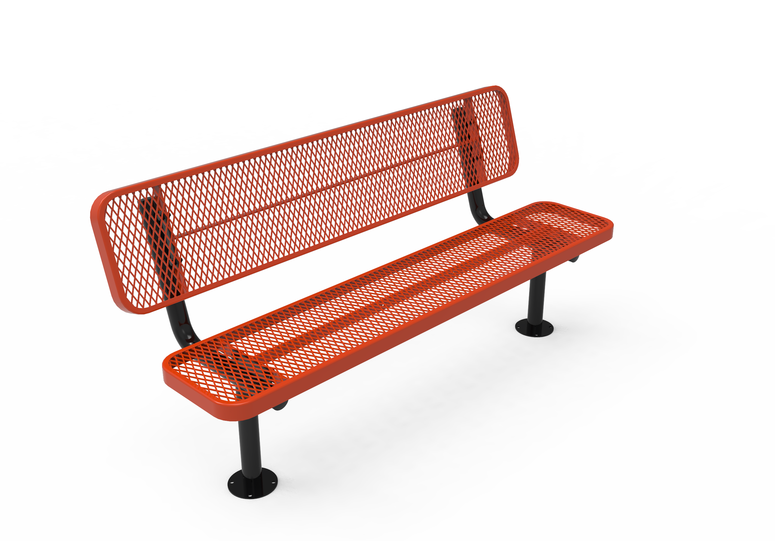 MyTCoat 4' - 8' Players Bench w/ Back, Expanded Metal, Surface Mount SKU BPY04