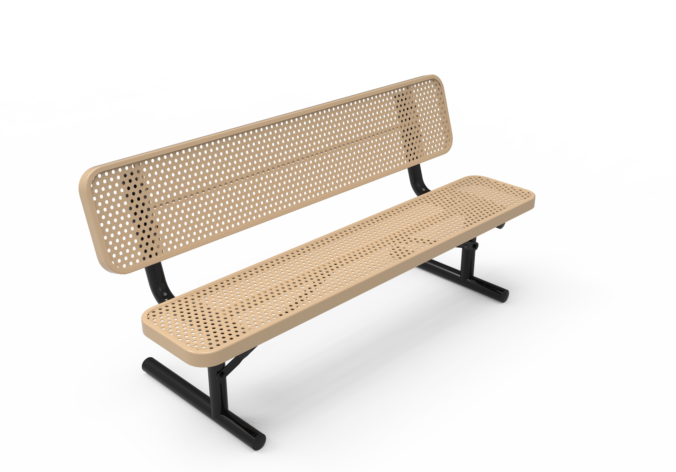 MyTCoat 4' - 8' Players Bench w/ Back, Punched Steel, Portable SKU BPY04