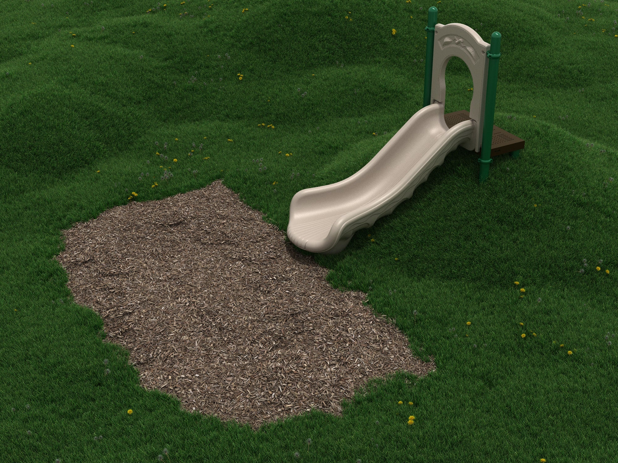 Playground Equipment 3 Foot Single Straight Embankment Slide SKU PEL001