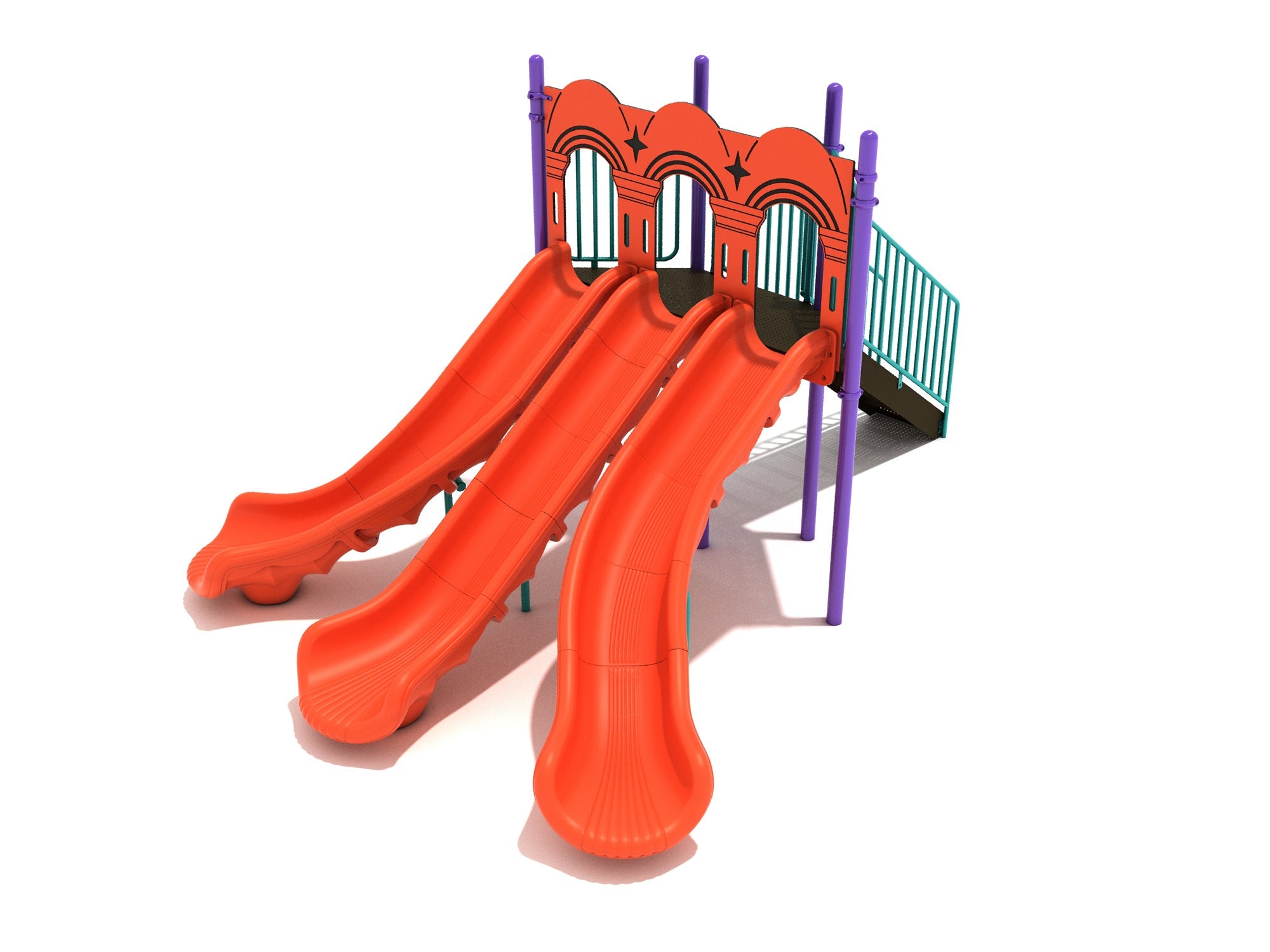 Playground Equipment 5 Foot Triple Sectional Split Slide SKU PSL025