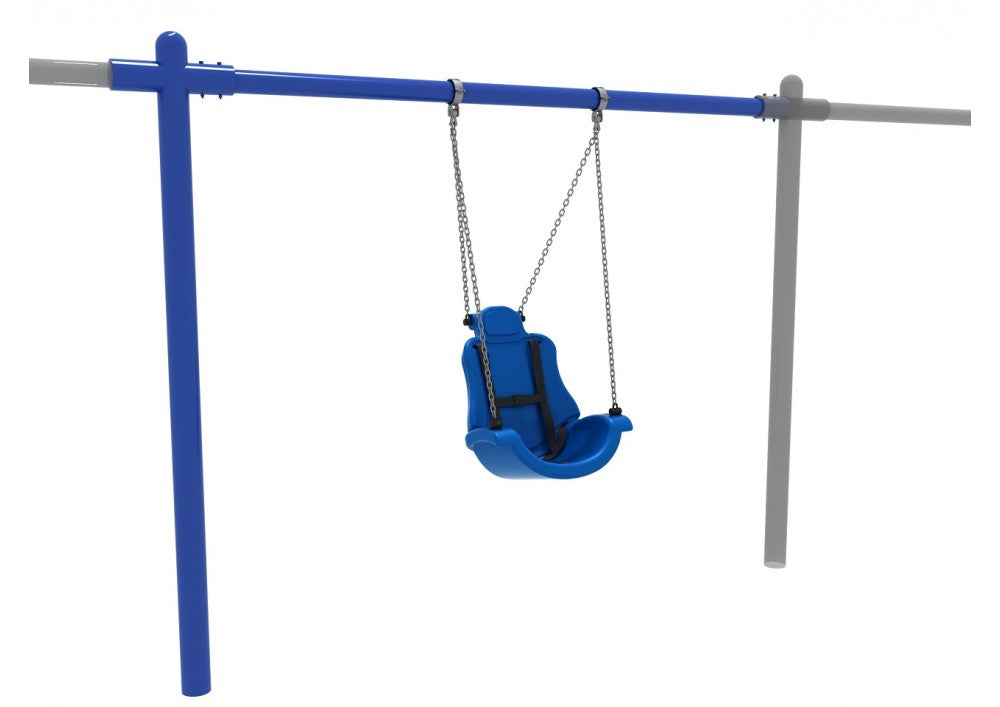Playground Equipment 8 Feet High Elite Single Post Adaptive Swing SKU PSWASADD002