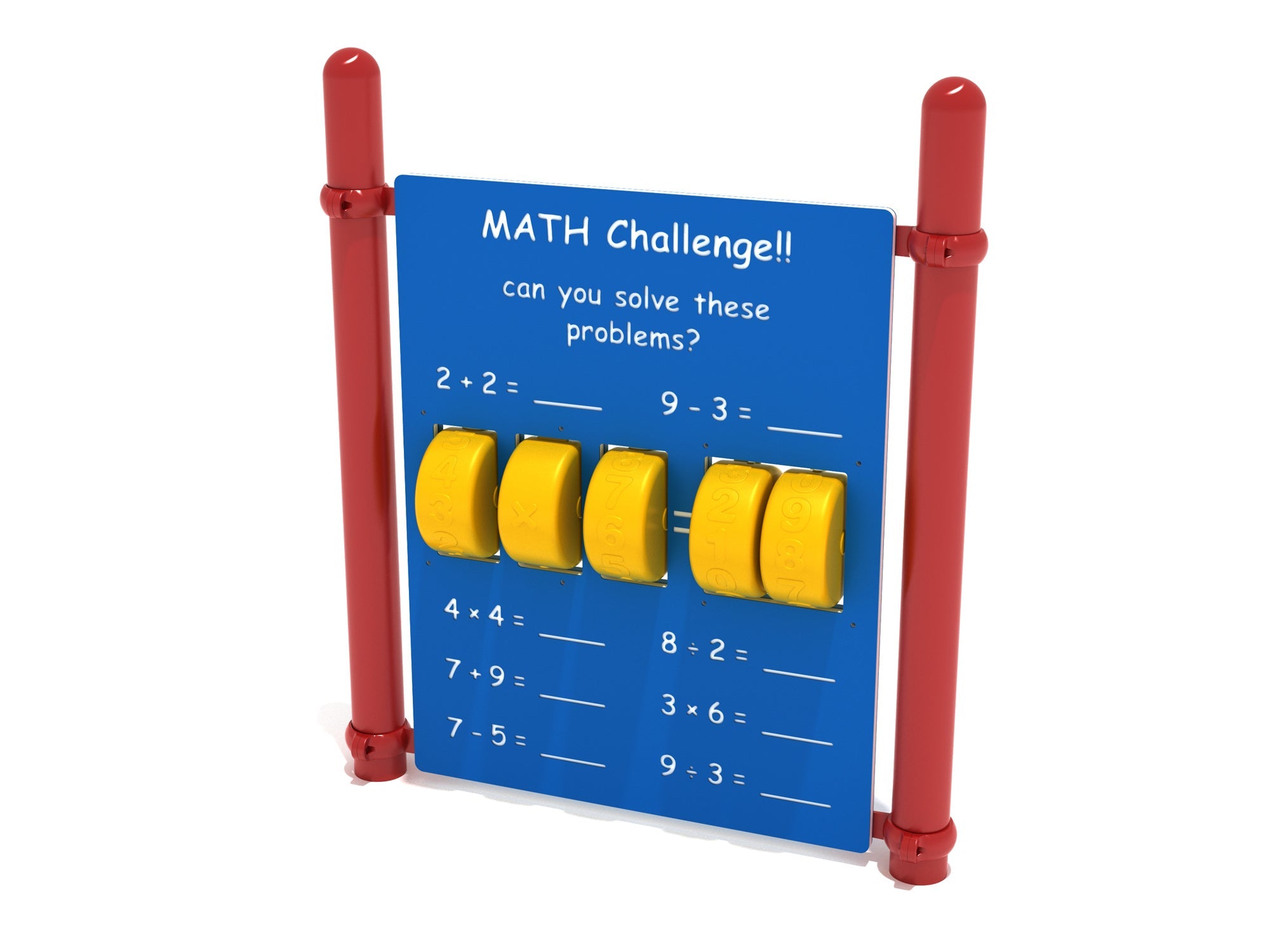 Playground Equipment Free Standing Math Panel w/ Posts SKU PFS043