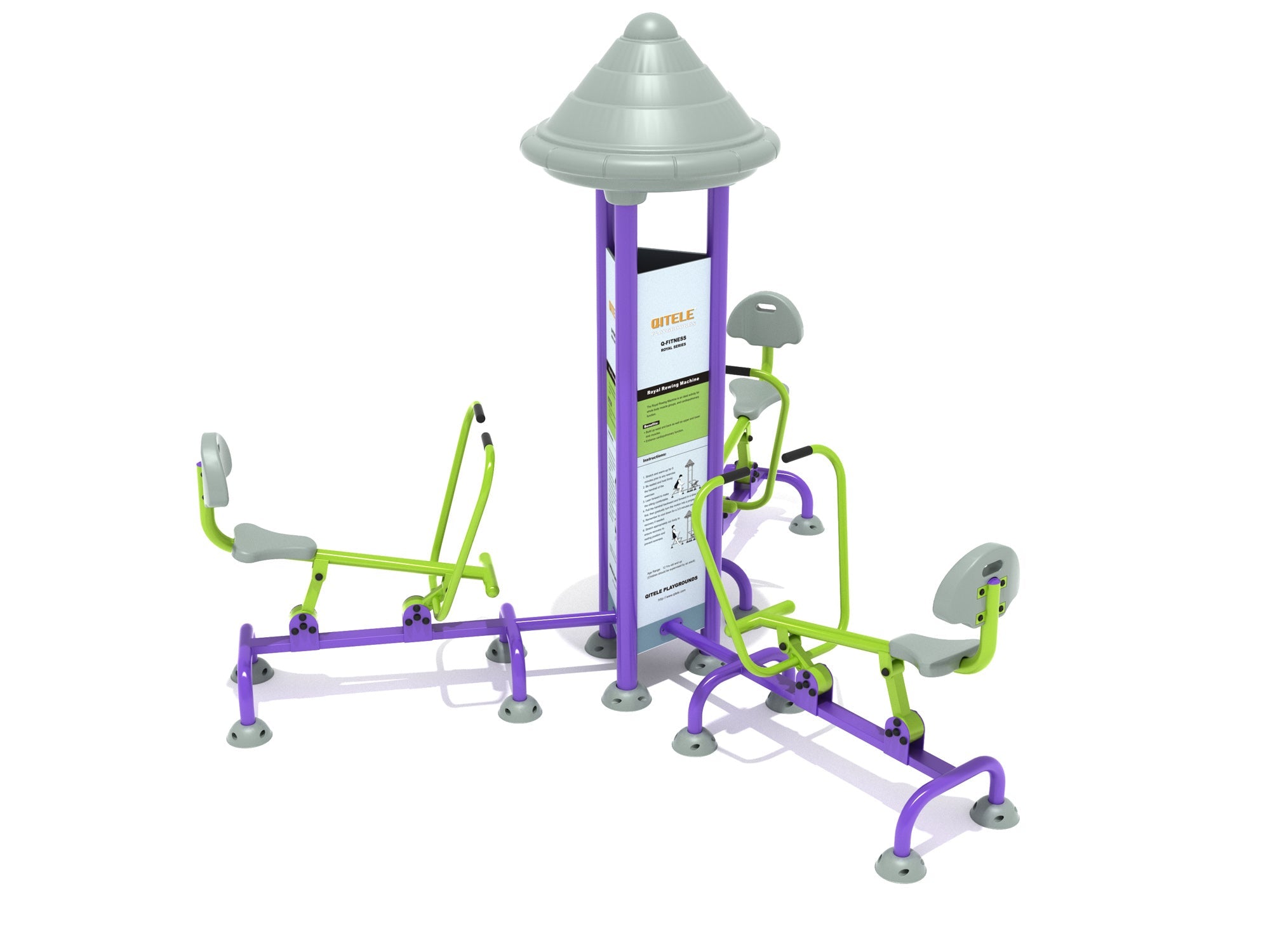 Playground Equipment Royal Triple Station Rower SKU PFT041