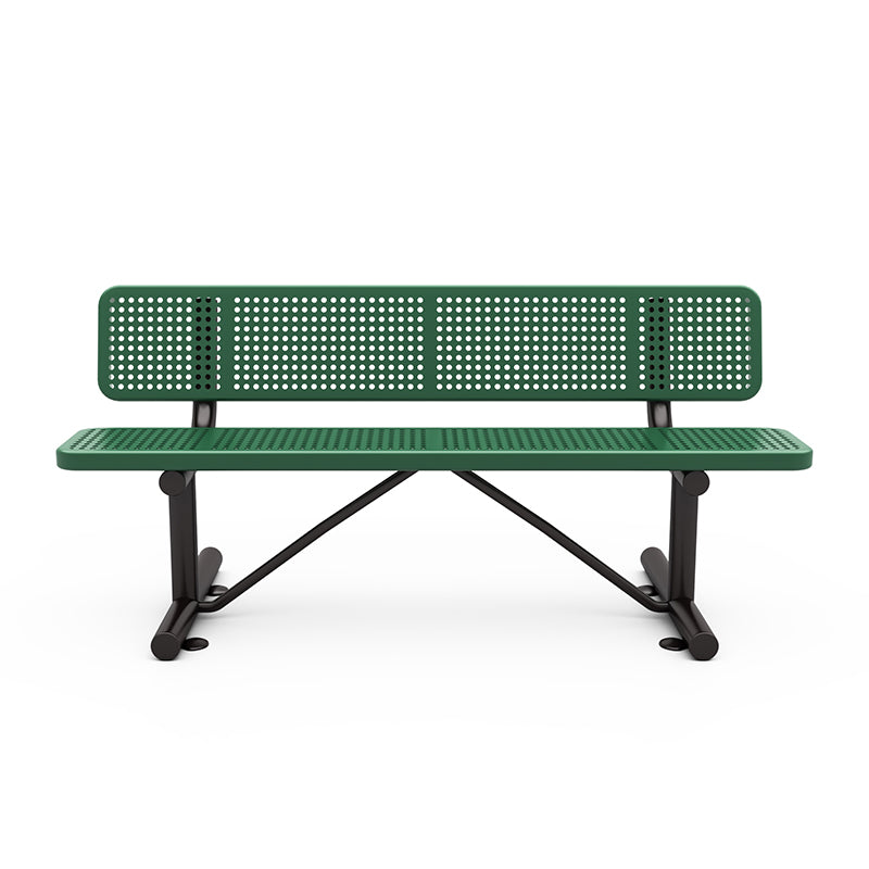 Wisdom Expanded Steel 6 Foot Park Bench SKU QSSAP-21002-110