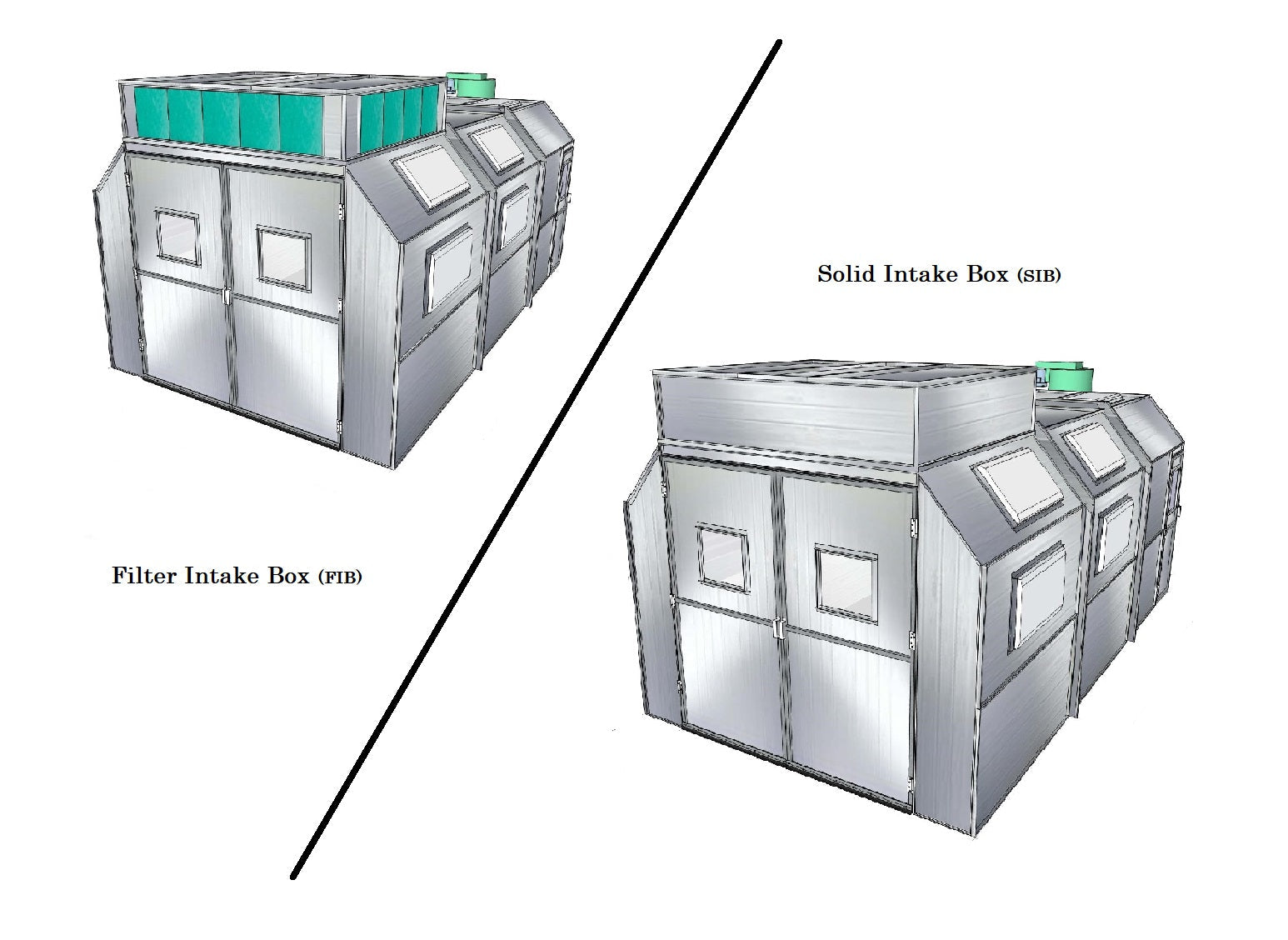 Merchant 1 Manufacturing Semi Down Paint Booth w/ Air Intake Box SKU PBSD141129B