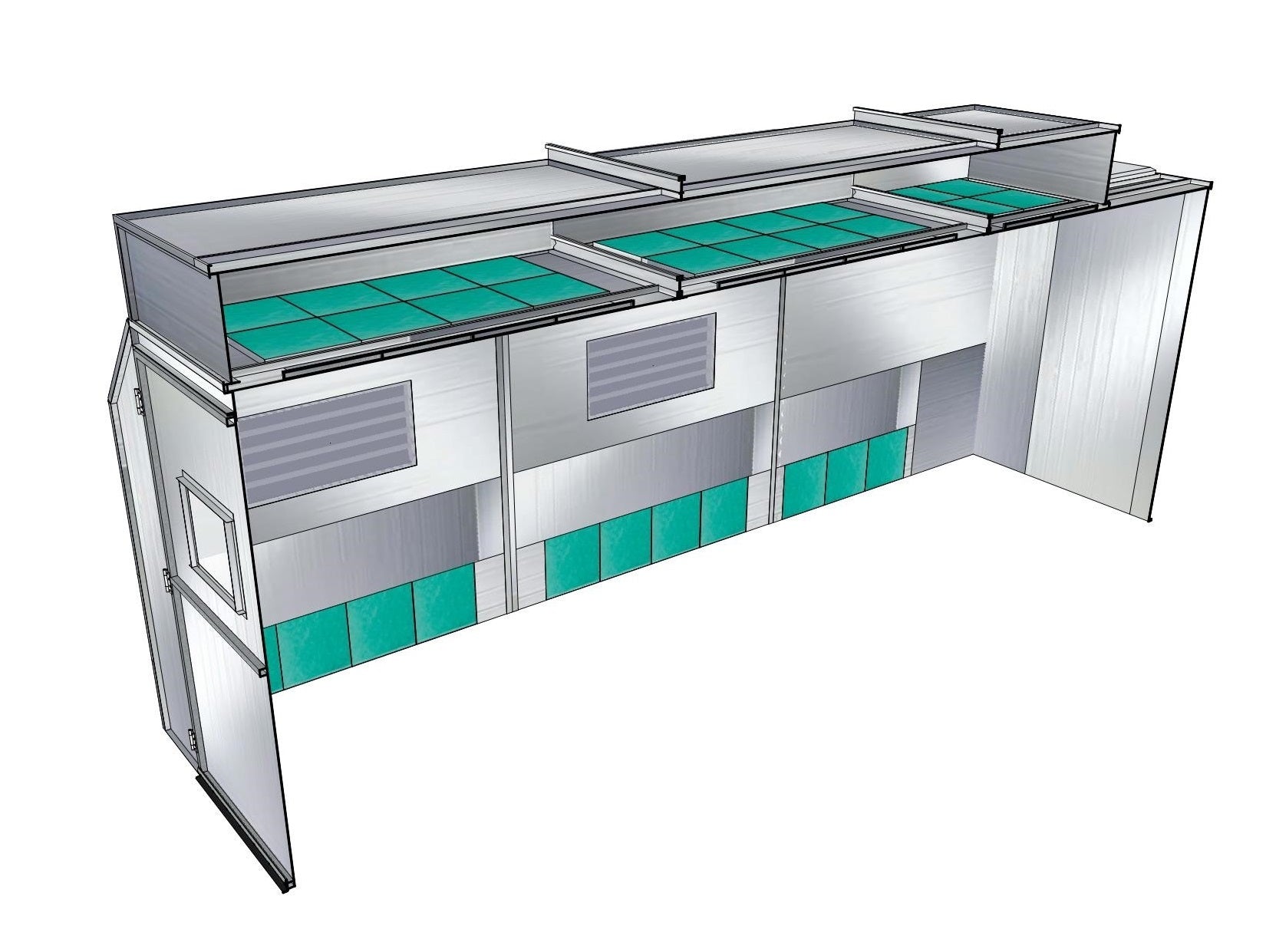 Merchant 1 Manufacturing Side Down Draft Paint Booth Air Intake Box SKU PBSDD181126B