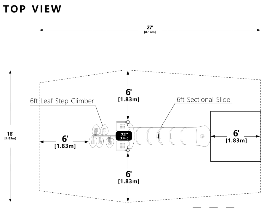 Wisdom 6 Foot Freestanding Single Slide SKU QSFS-SL72031LS