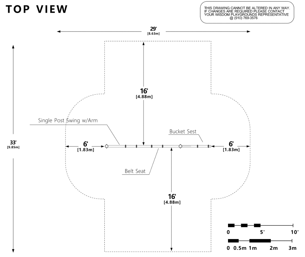 Wisdom Single Post Swing W/Tot Arm SKU QSSPS-0801-1A