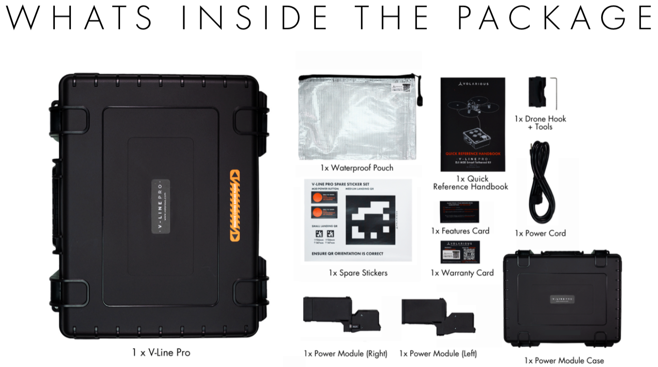 Volarious V-Line Pro tether kit power cable, M30 series power module SKU VLINEPRO.M30