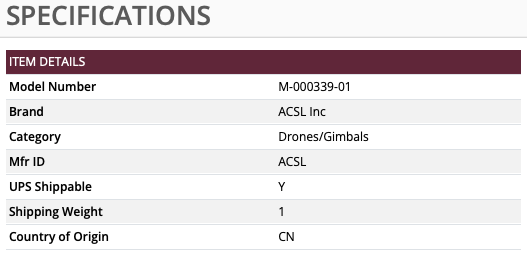 ACSL Top Mount SKU M-000339-01