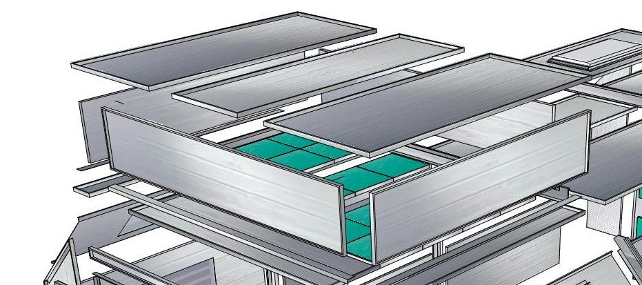 Merchant 1 Manufacturing Semi Down Paint Booth w/ Air Intake Box SKU PBSD141129B