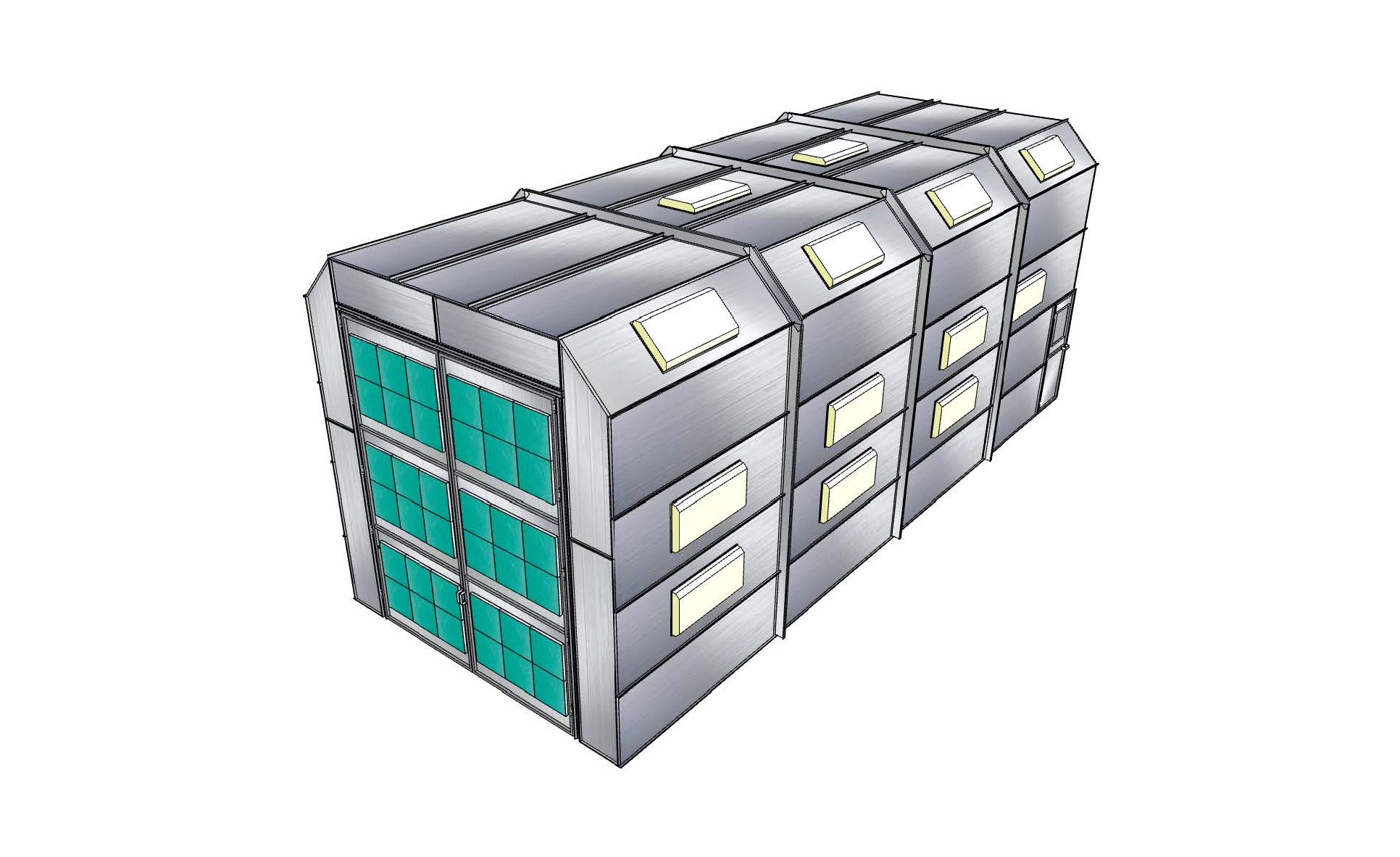 Merchant 1 Manufacturing Truck Cross Flow Paint Booth SKU PBTCF161734