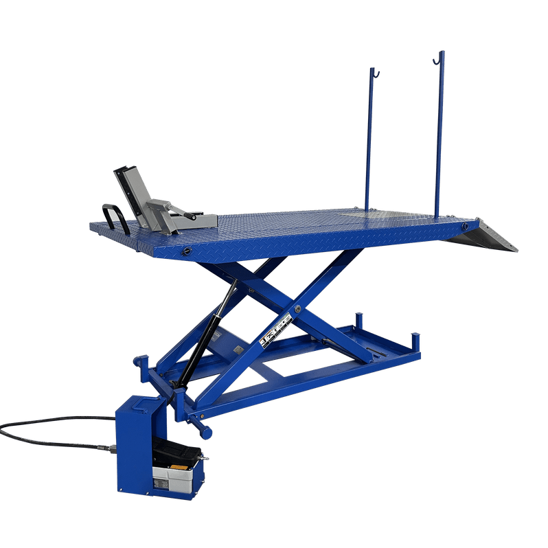 Tuxedo 1,500 lb High Rise Motorcycle Lift Bench w/ Vise, Sides, Balance Bar, Pump SKU M-1500C-HR