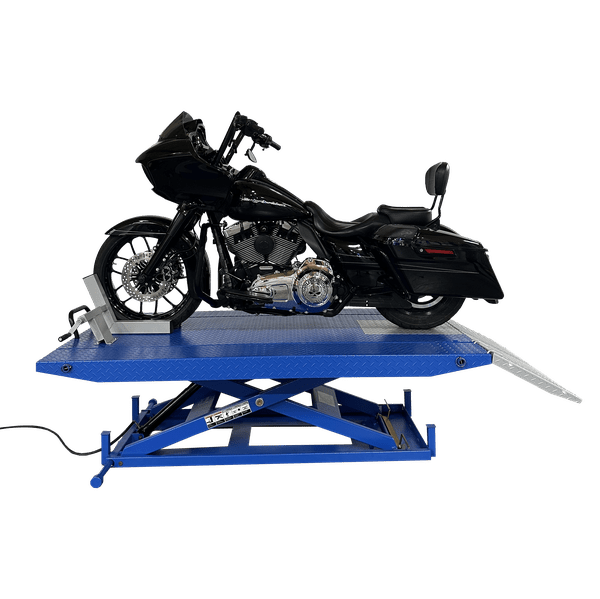 Tuxedo 1,500 lb High Rise Motorcycle Lift Bench w/ Vise, Sides, Balance Bar, Pump SKU M-1500C-HR