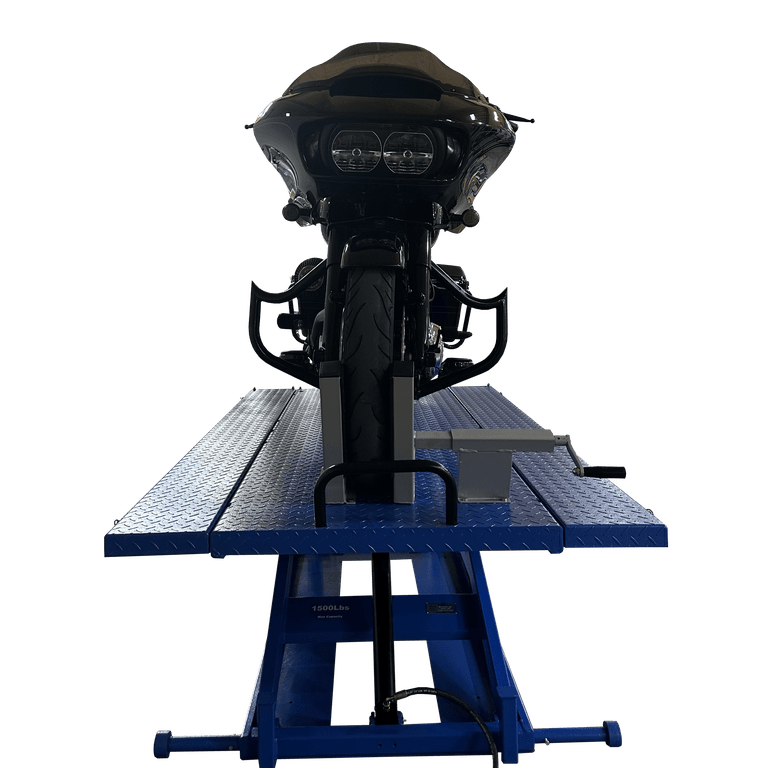 Tuxedo 1,500 lb High Rise Motorcycle Lift Bench w/ Vise, Sides, Balance Bar, Pump SKU M-1500C-HR