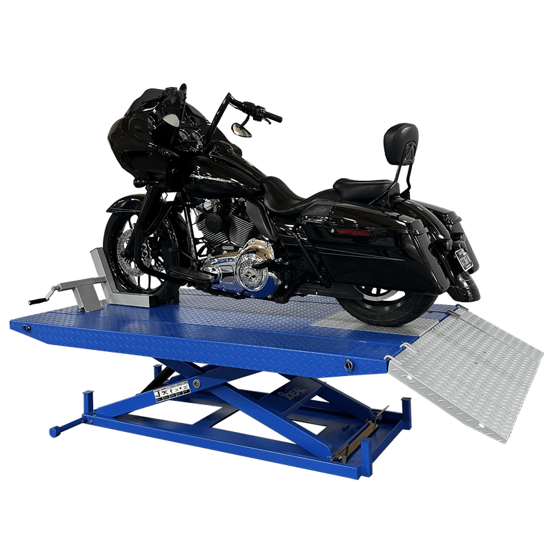 Tuxedo 1,500 lb High Rise Motorcycle Lift Bench w/ Vise, Sides, Balance Bar, Pump SKU M-1500C-HR