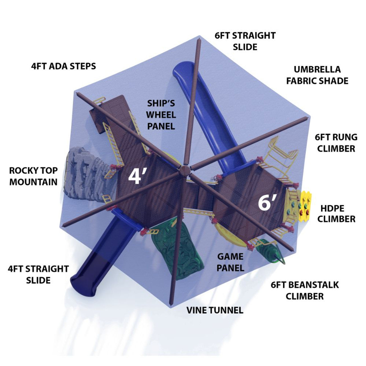 UltraPlay Hex Hop w/ Shade Playground SKU UPLAY-051
