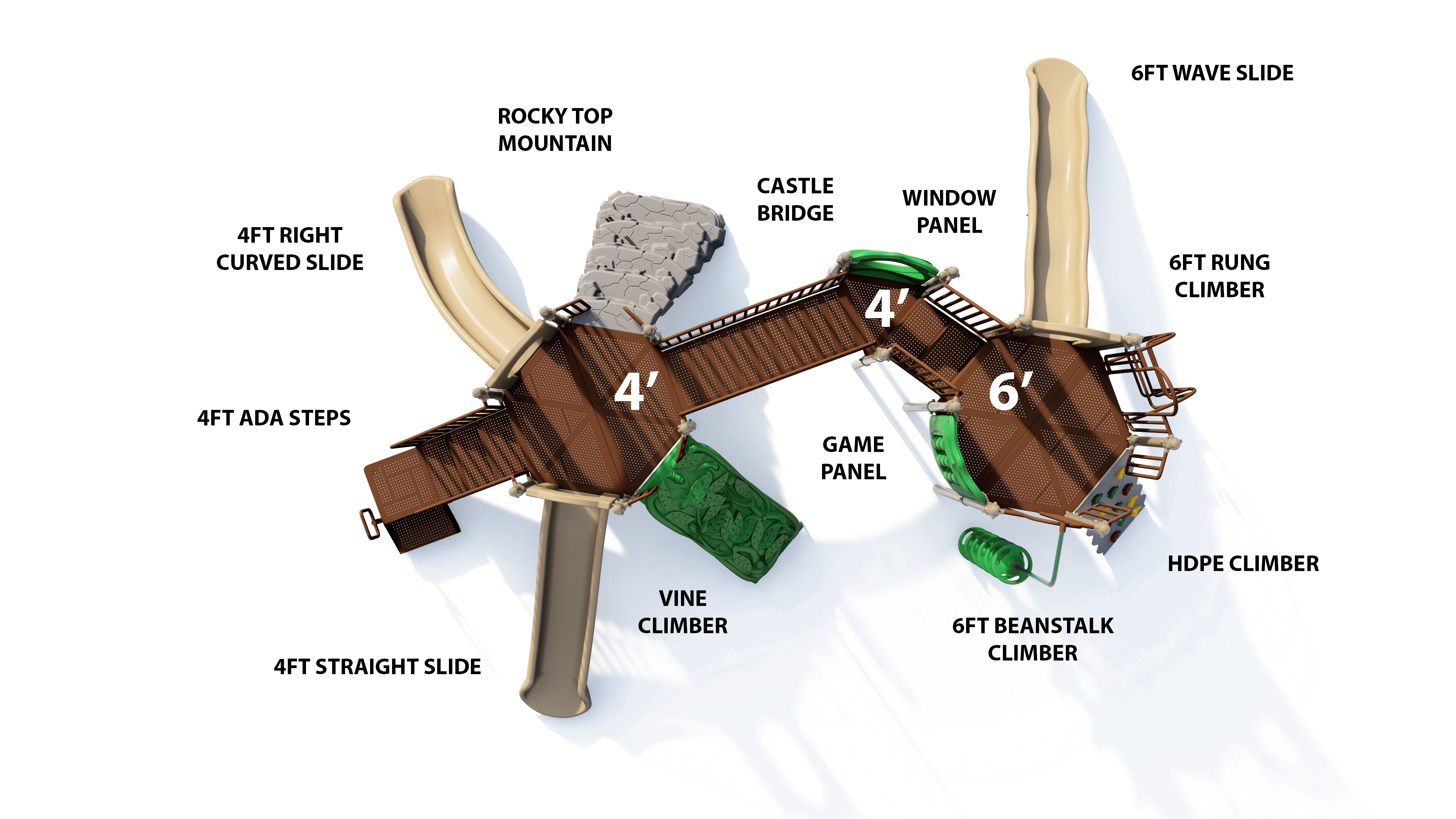 UltraPlay Honeycomb Hideaway Playground w/ Roof SKU UPLAY-050