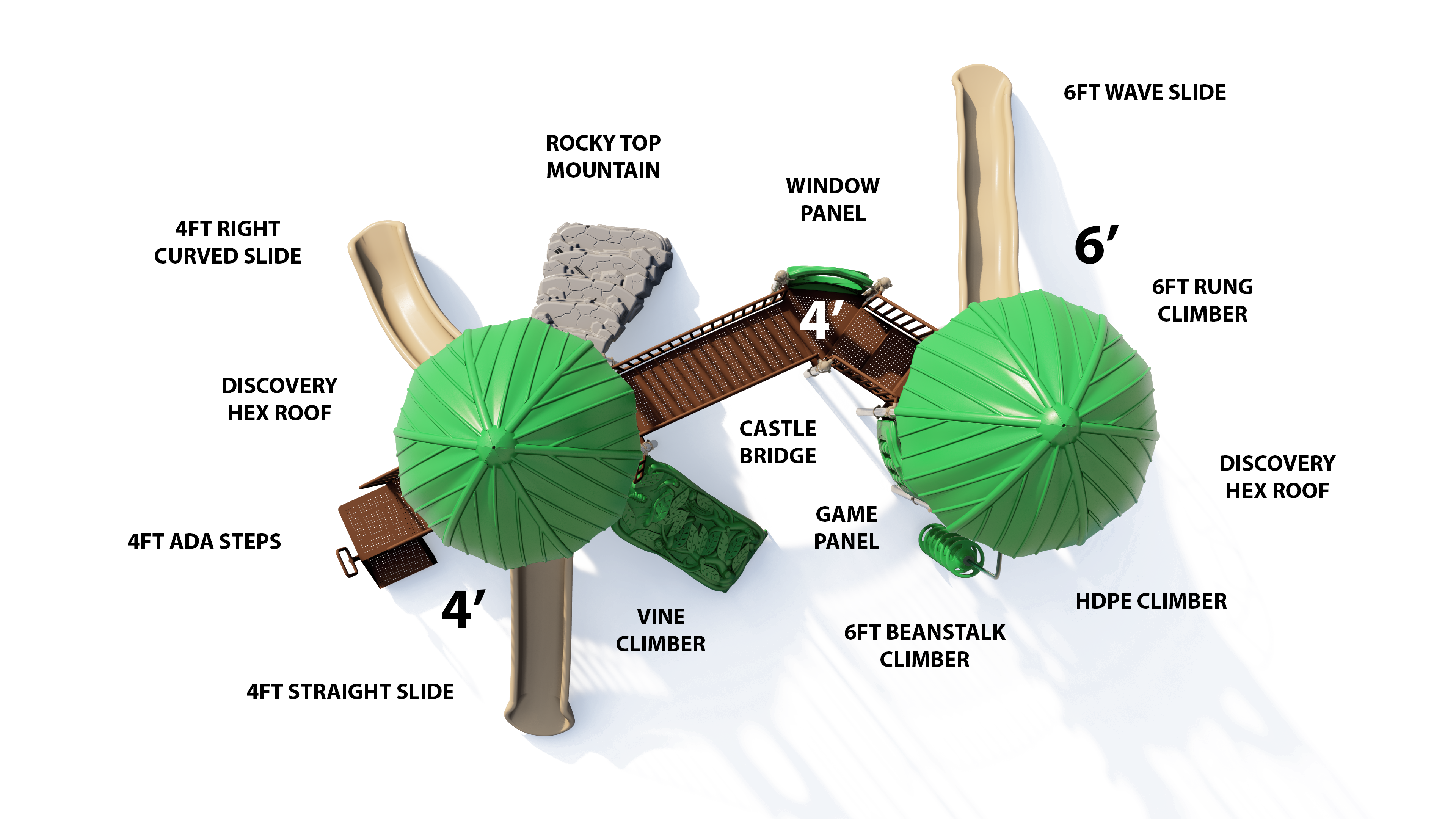 UltraPlay Honeycomb Hideaway Playground w/ Roof SKU UPLAY-050