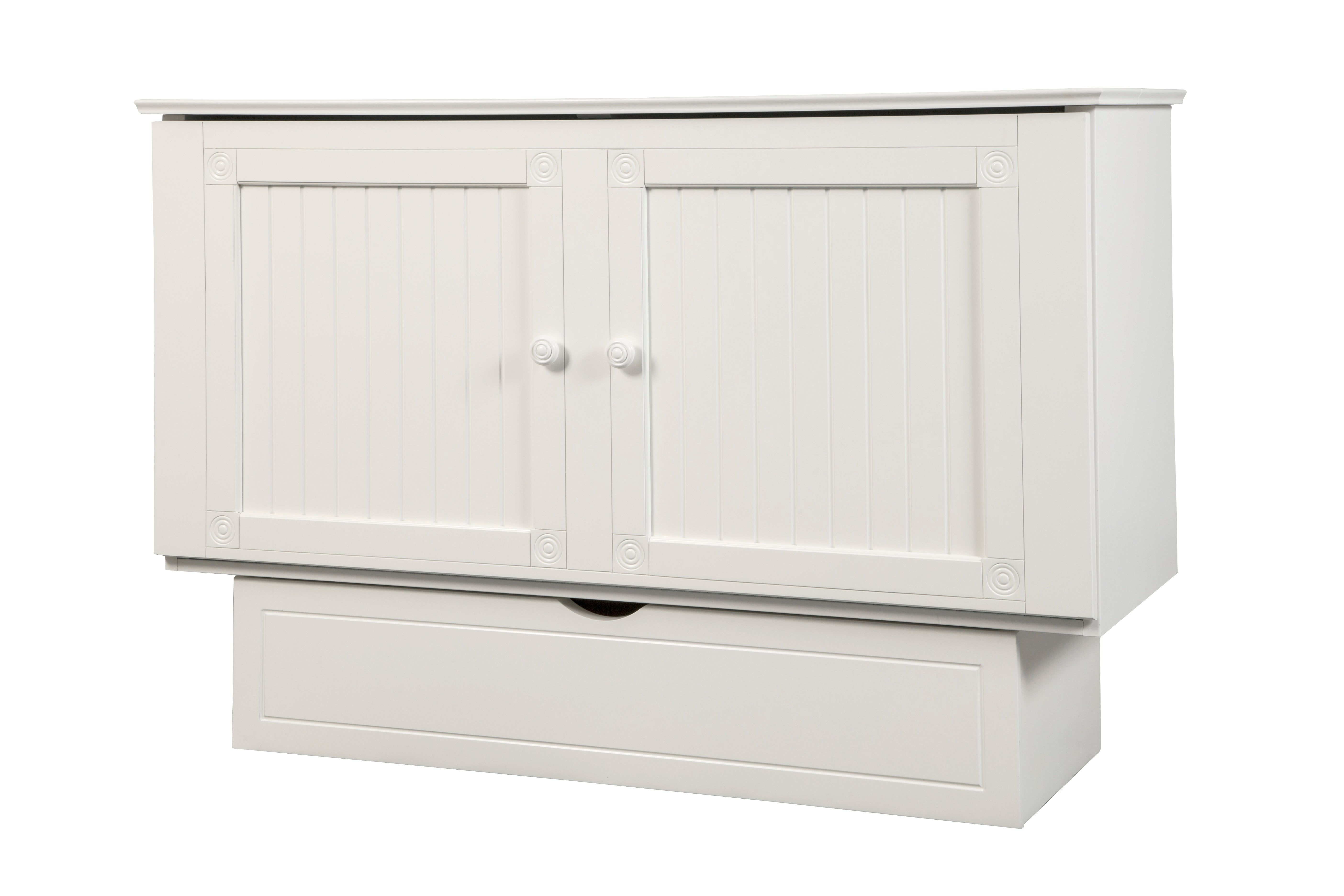 Arason Creden-ZzZ Cottage White Queen Murphy Cabinet Bed SKU 553-10