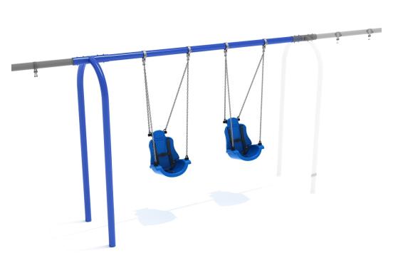 Playground Equipment 8 Feet High Elite Arch Post Swing w/ Child Adaptive Seats SKU PSWCA001ADWS