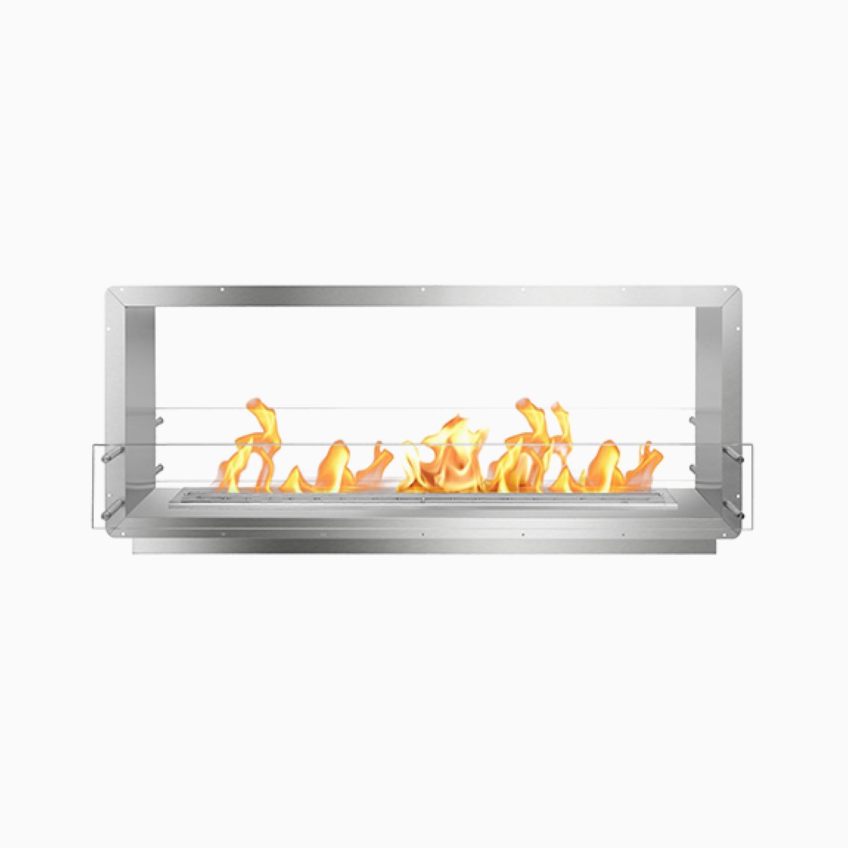 Bio Flame 60" Firebox Ethanol Fireplace SKU FB-SS-60-48M-Silver-Spacer
