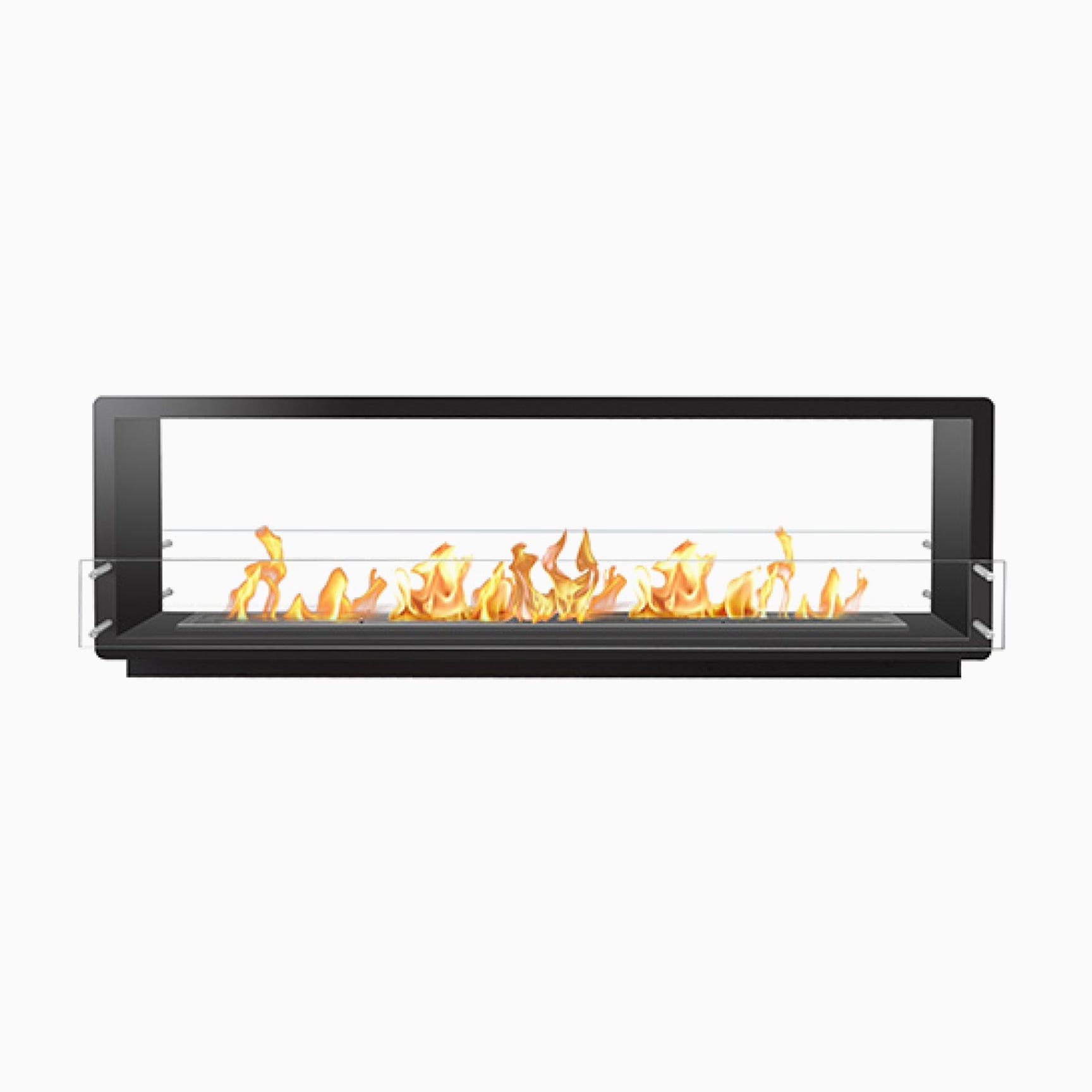 Bio Flame 84" Firebox Ethanol Fireplace SKU FB-SS-84-72M-Silver-Spacer