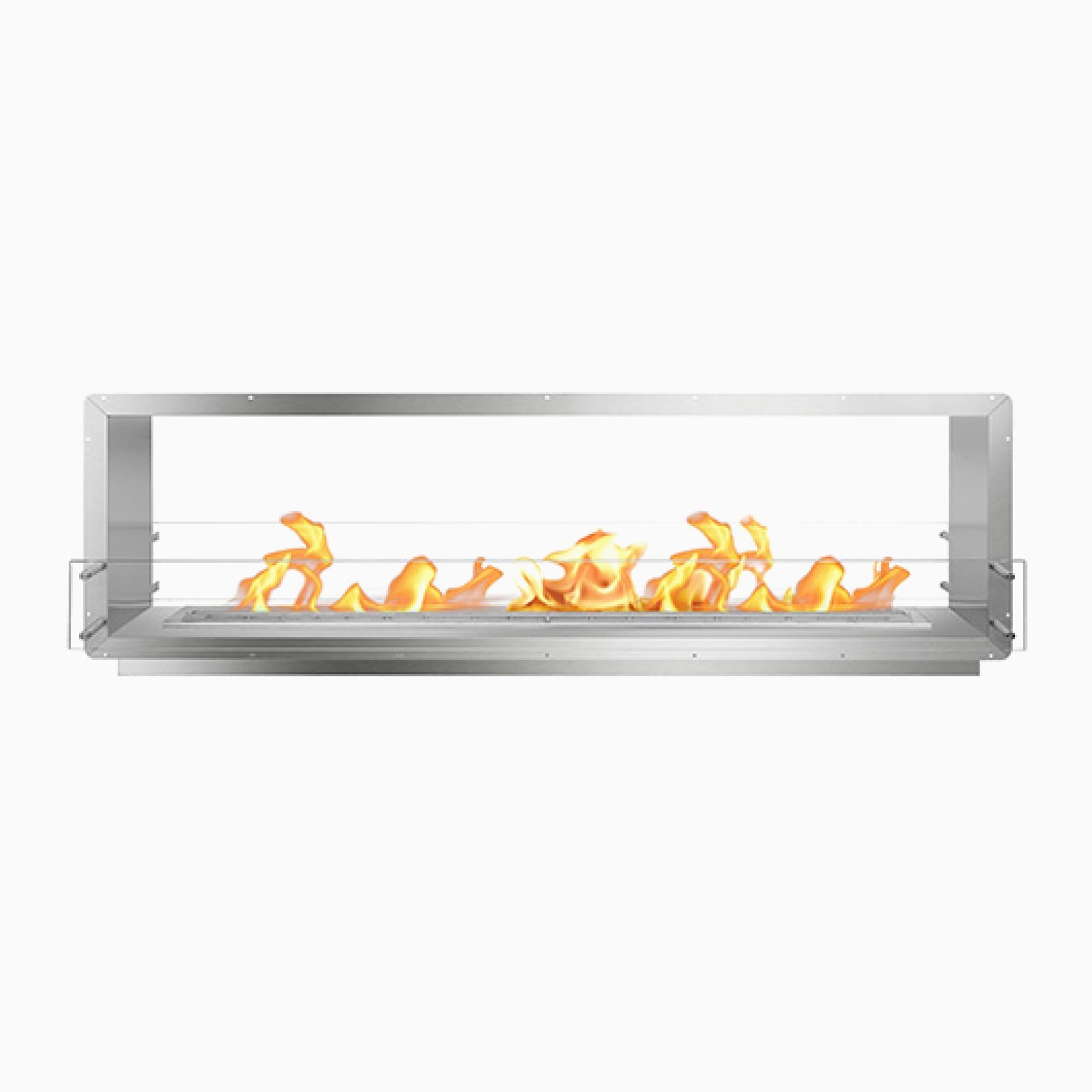 Bio Flame 84" Firebox Ethanol Fireplace SKU FB-SS-84-72M-Silver-Spacer