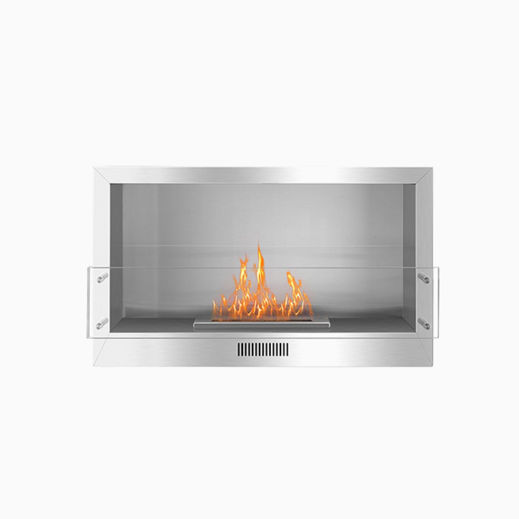 Bio Flame 38" Firebox SKU FB-SS-38-24M-Silver-Spacer