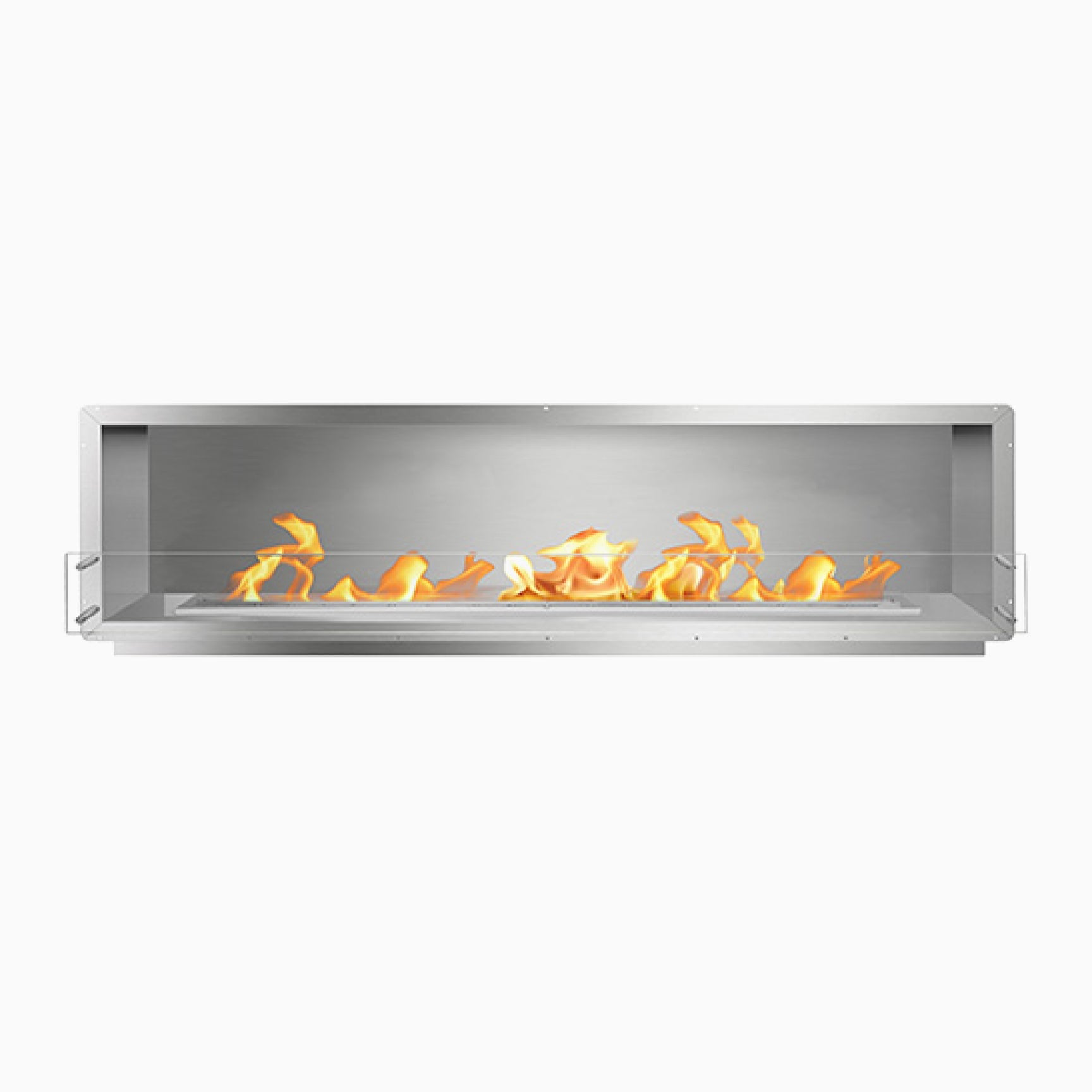 Bio Flame 96" Firebox Ethanol Fireplace SKU FB-SS-96-84M-Silver-Spacer
