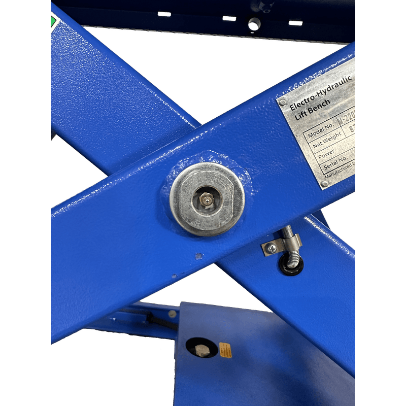 iDEAL Elec Hydra Motorcycle Lift Bench w/ Integrated Motor & Retractable Ramp SKU M-2200IEH-XR