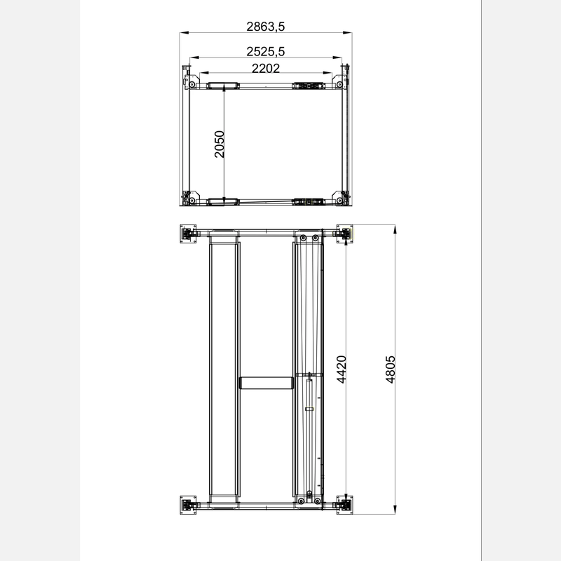 Katool 9,500lb Heavy Duty 4-Post Lift for Storage, w/ Casters SKU KT-4H950