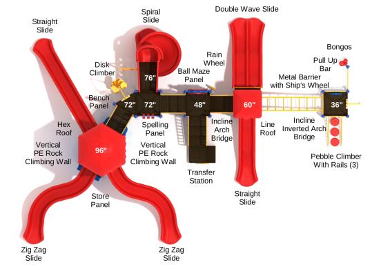 Playground Equipment Wood's Cross Playground SKU PKP283
