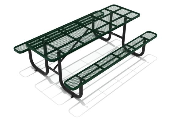 Playground Equipment 8 Foot Expanded Steel Picnic Table SKU PSA004