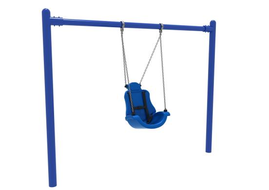Playground Equipment 8 Feet High Elite Single Post Adaptive Swing SKU PSWAS002