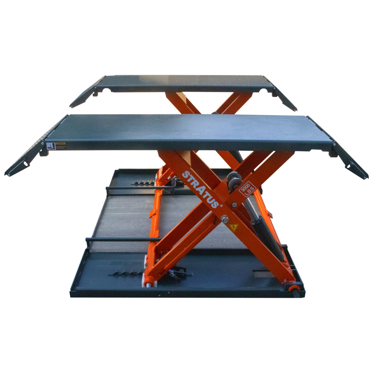 Stratus Portable Open Center 9000 lbs Mid Rise Scissor Lift, Extra Wide, Electrical Release G3 SKU SAE-MS9000X