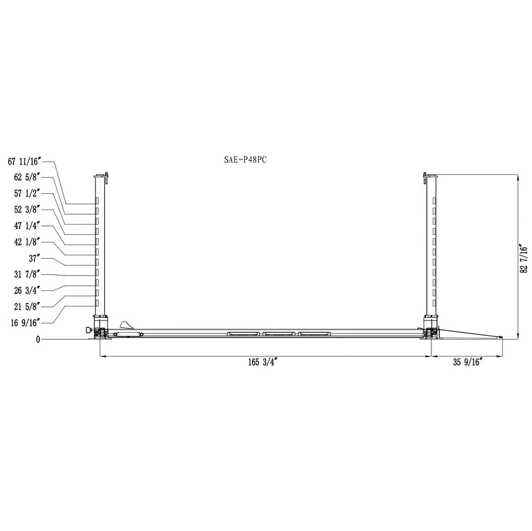 Stratus 4 Post 8,000 lbs Steel Construction, Sleeve Containment Parking Lift, Manual Release SKU SAE-P48PC