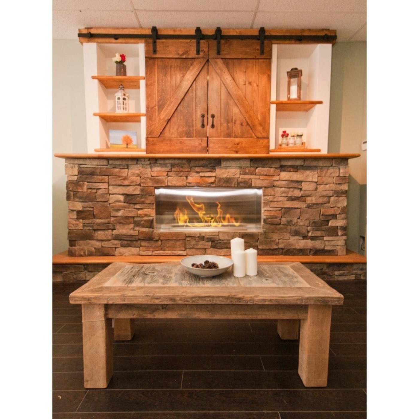 Bio Flame XL Firebox Ethanol Fireplace SKU FB-SS-XL-38M-Silver-Spacer