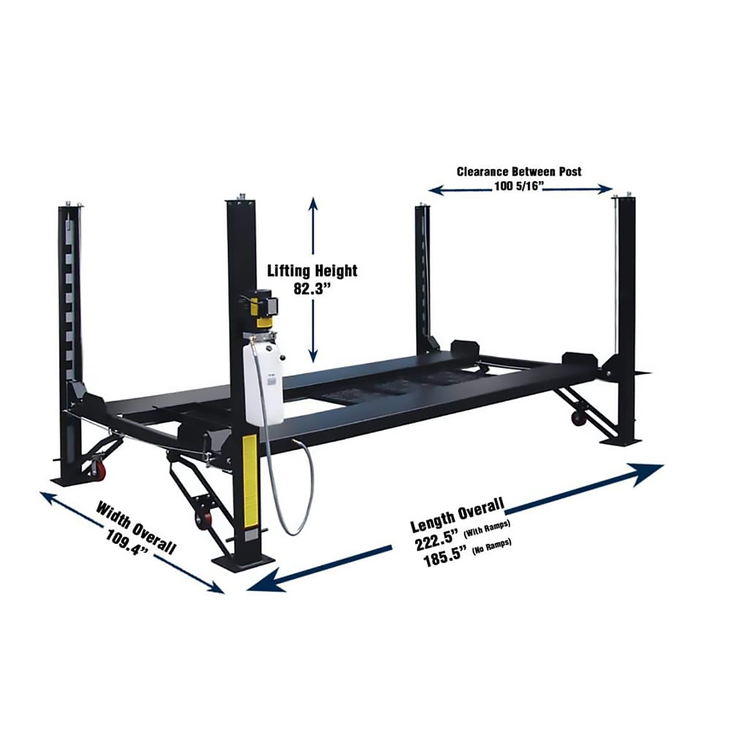 Tuxedo 8,000 lb Deluxe Storage Lift Extended, Poly Casters, Drip Trays, Jack Tray SKU FP8K-DX-XLT