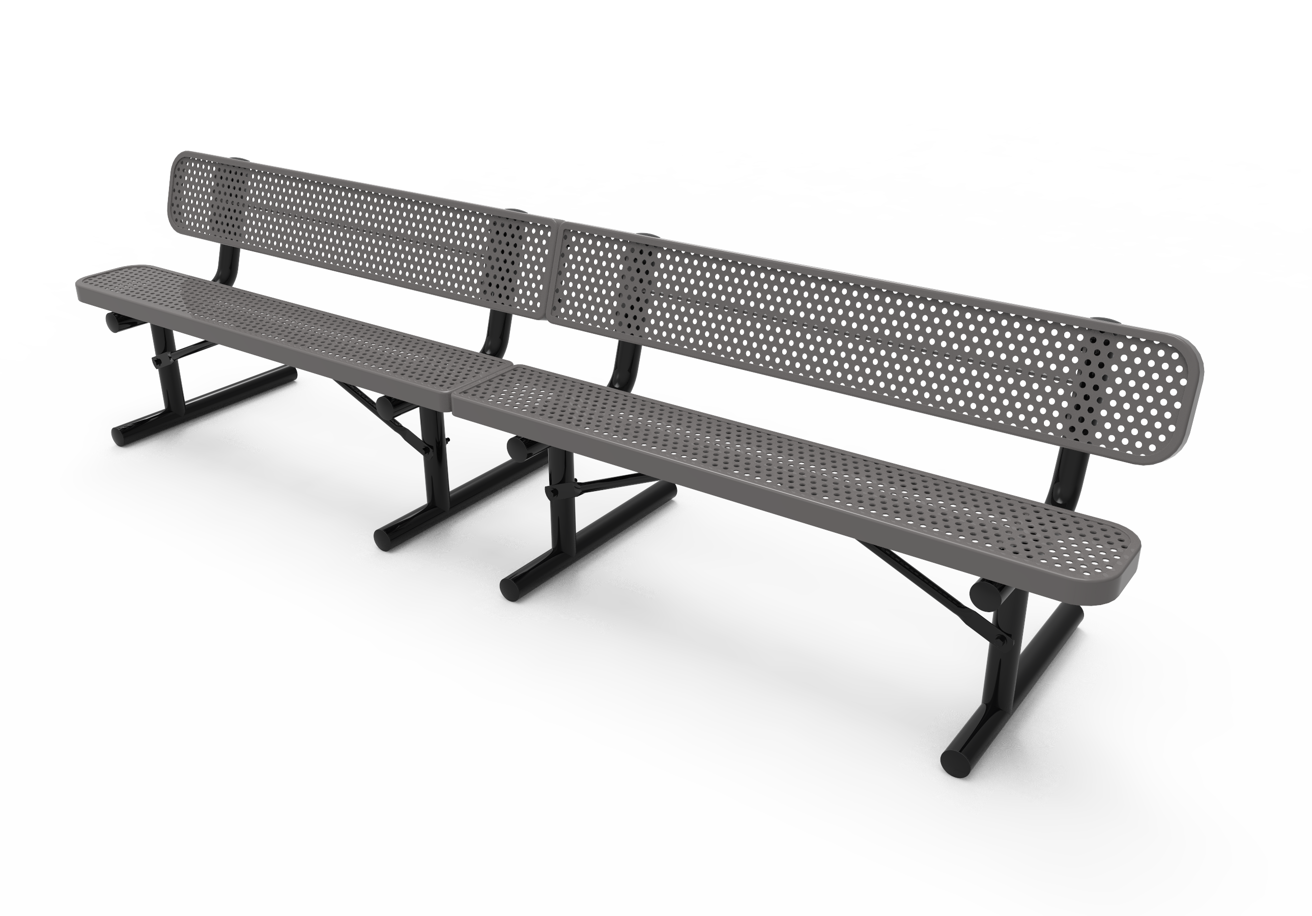 MyTCoat 10 Foot, 15' Players Bench w/ Back, Punched Steel - Portable SKU BPY15