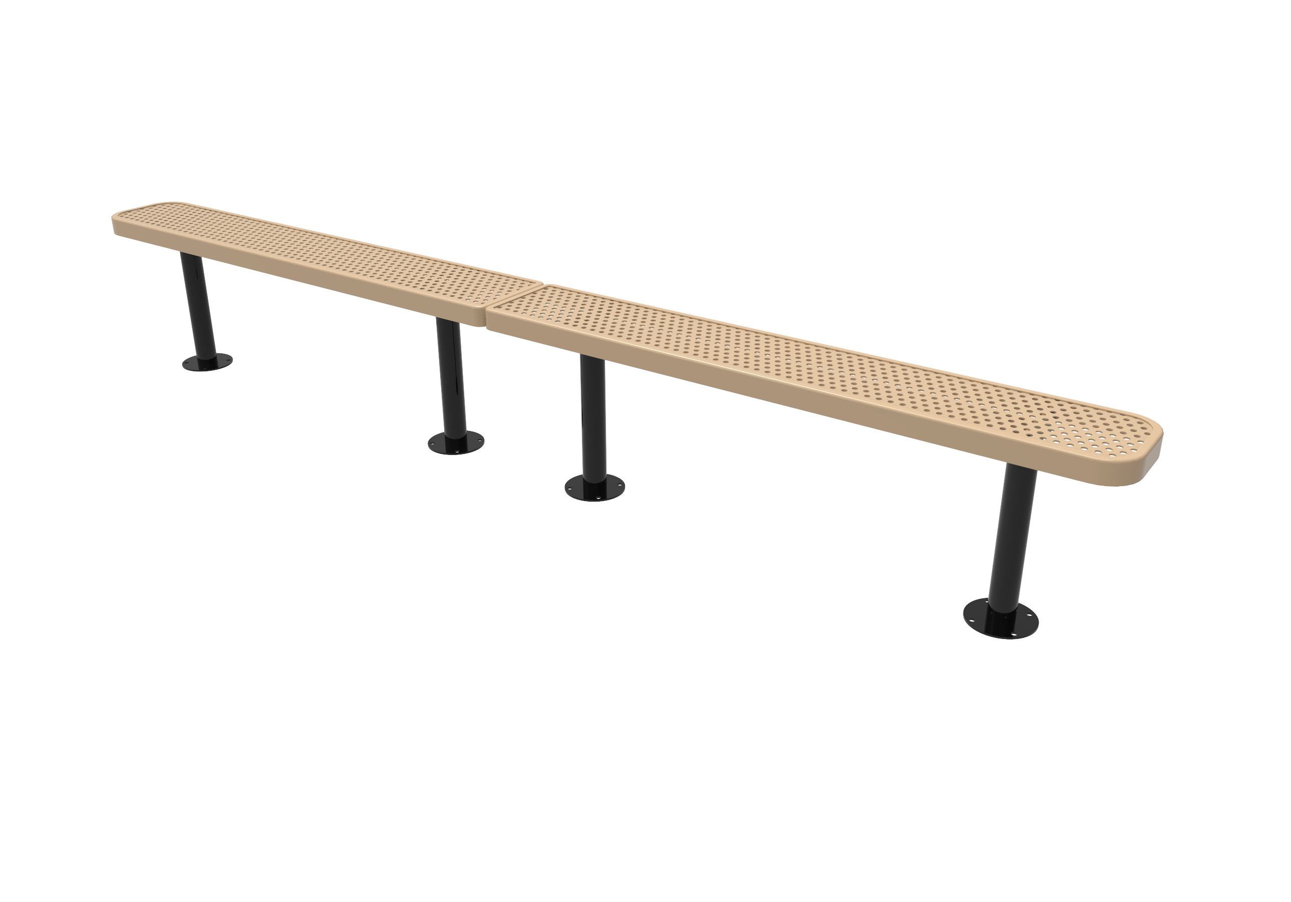 MyTCoat 10' - 15' Standard Bench, Punched Steel, Surface Mount SKU BRT10