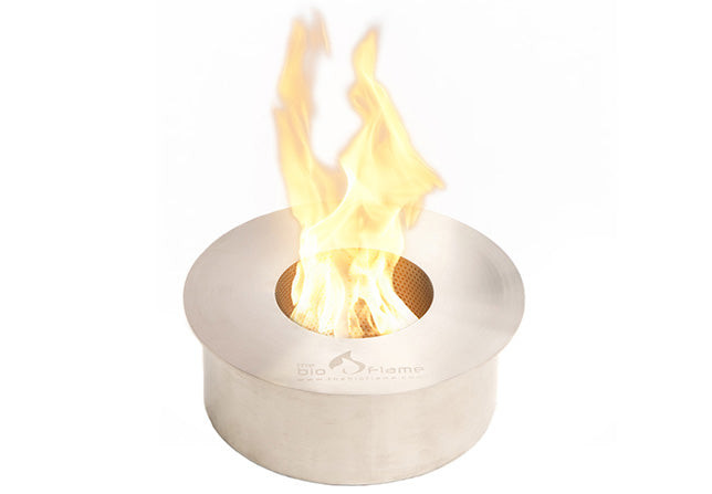 The Bio Flame 13" Round Burner Bio Ethanol Fireplace SKU EB-13Round-Silver