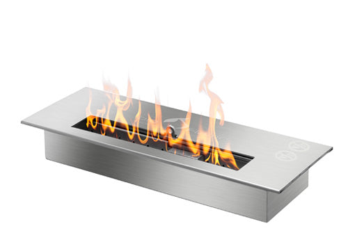 The Bio Flame 13" Burner Bio Ethanol Fireplace SKU Grate-38-Silver