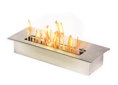 The Bio Flame 13" Burner Bio Ethanol Fireplace SKU Grate-38-Silver