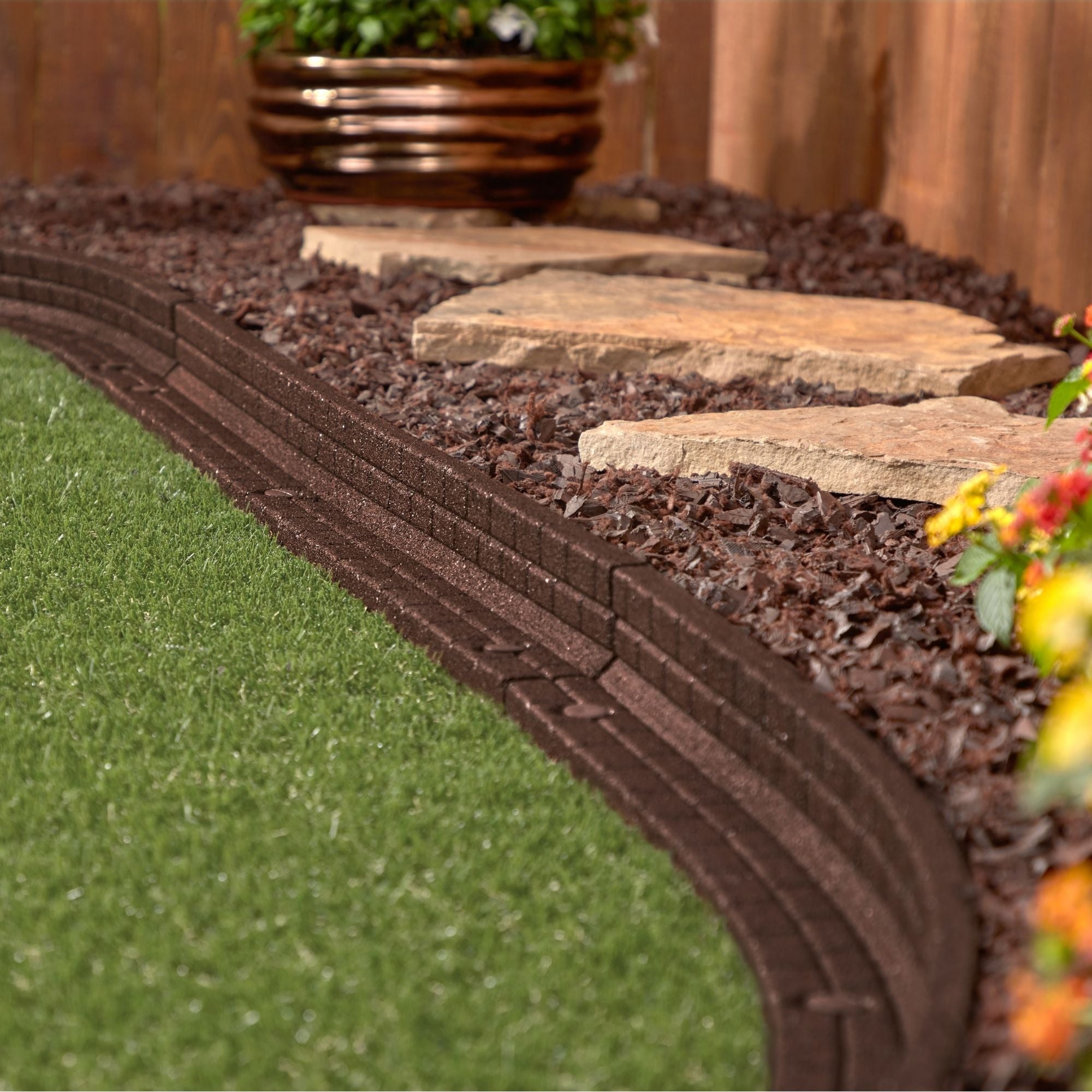 Ground Smart Rubber Brickface Edging SKU GSBFE48