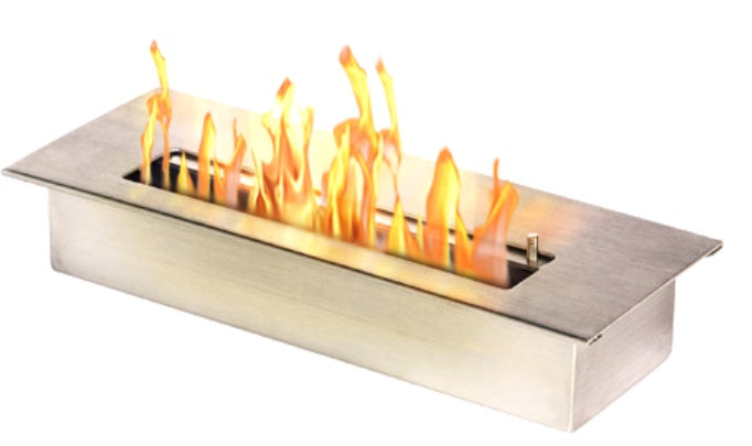 The Bio Flame 13" Burner Bio Ethanol Fireplace SKU Grate-38-Silver