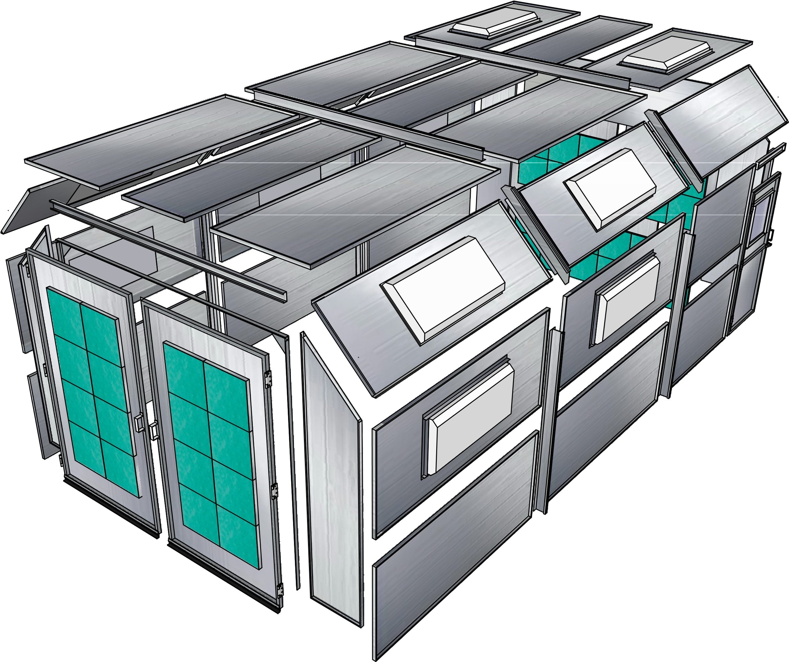 Merchant 1 Manufacturing Cross Flow Paint Booth w/ Box Exhaust SKU PBCF14929B