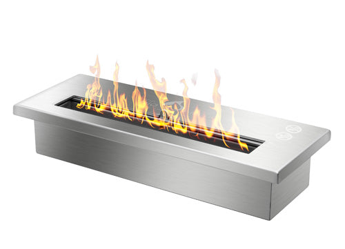 The Bio Flame 16" Burner Bio Ethanol Fireplace SKU EB-16-Silver